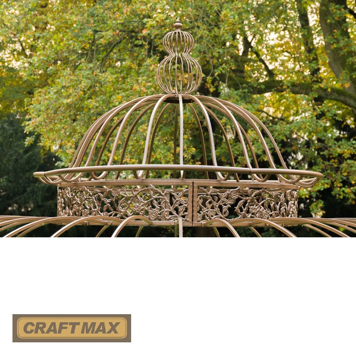 Luxus Gartenpavillon Runder Rankpavillon Palais Ø 5.00m, Höhe 4.45m prachtvoller Rokoko Stil - antikBronze (2)