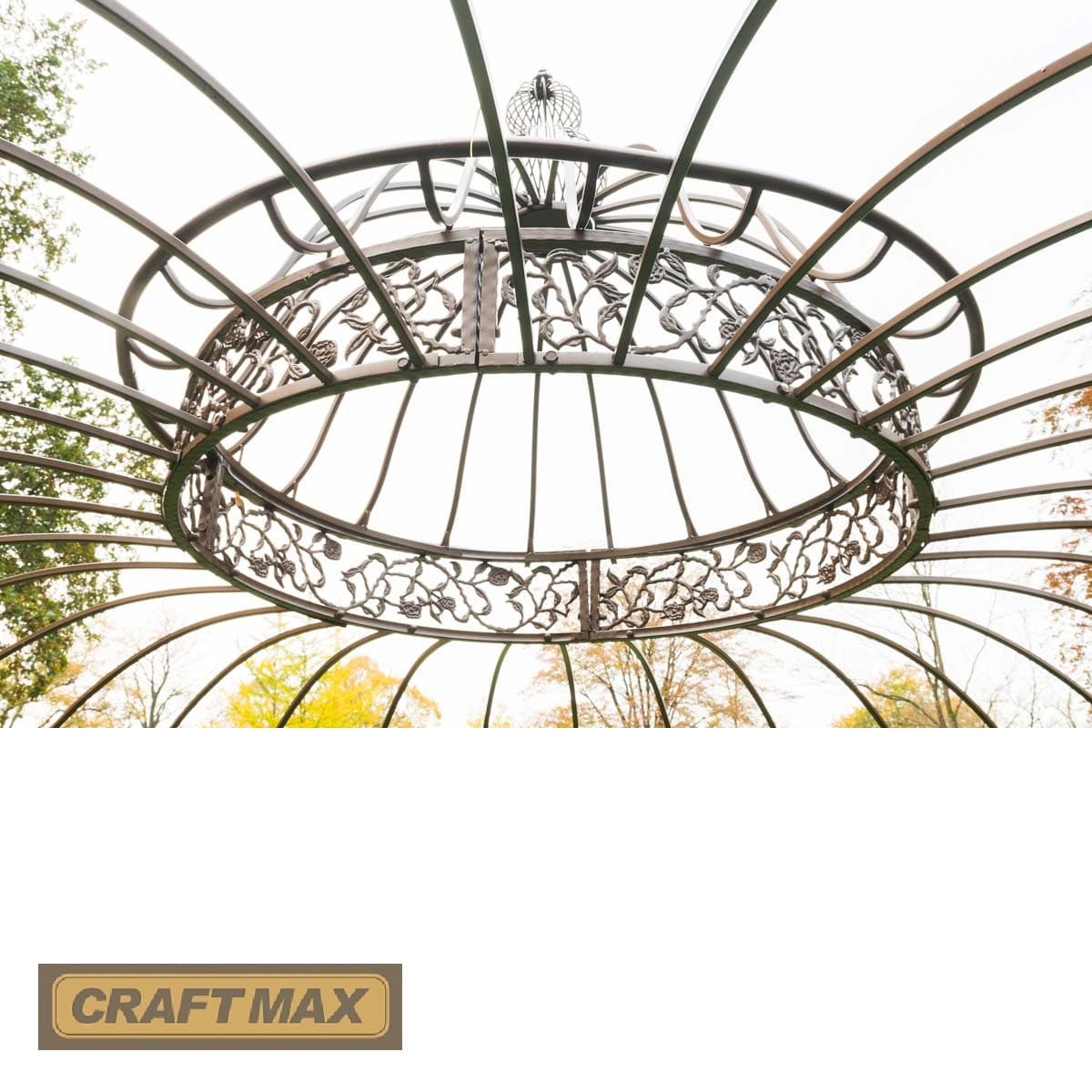 Luxus Gartenpavillon Runder Rankpavillon Palais Ø 5.00m, Höhe 4.45m prachtvoller Rokoko Stil - antikBronze (3)