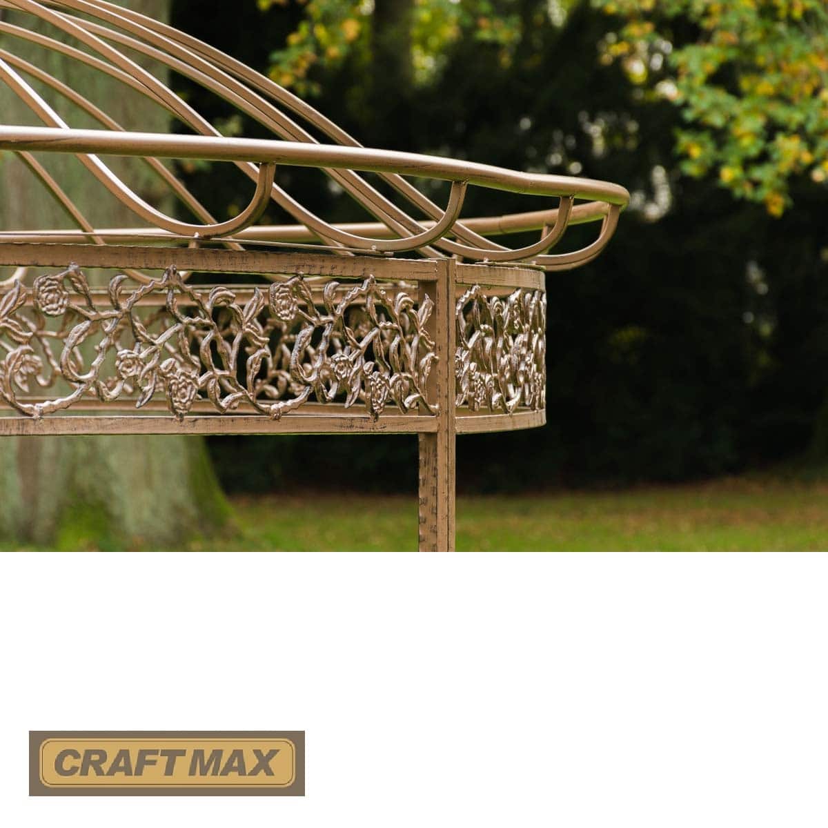 Luxus Gartenpavillon Runder Rankpavillon Palais Ø 5.00m, Höhe 4.45m prachtvoller Rokoko Stil - antikBronze (4)