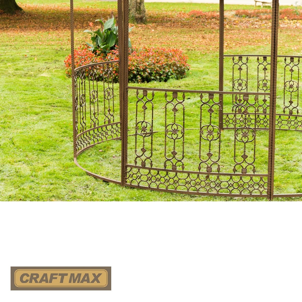 Luxus Gartenpavillon Runder Rankpavillon Palais Ø 5.00m, Höhe 4.45m prachtvoller Rokoko Stil - antikBronze (5)