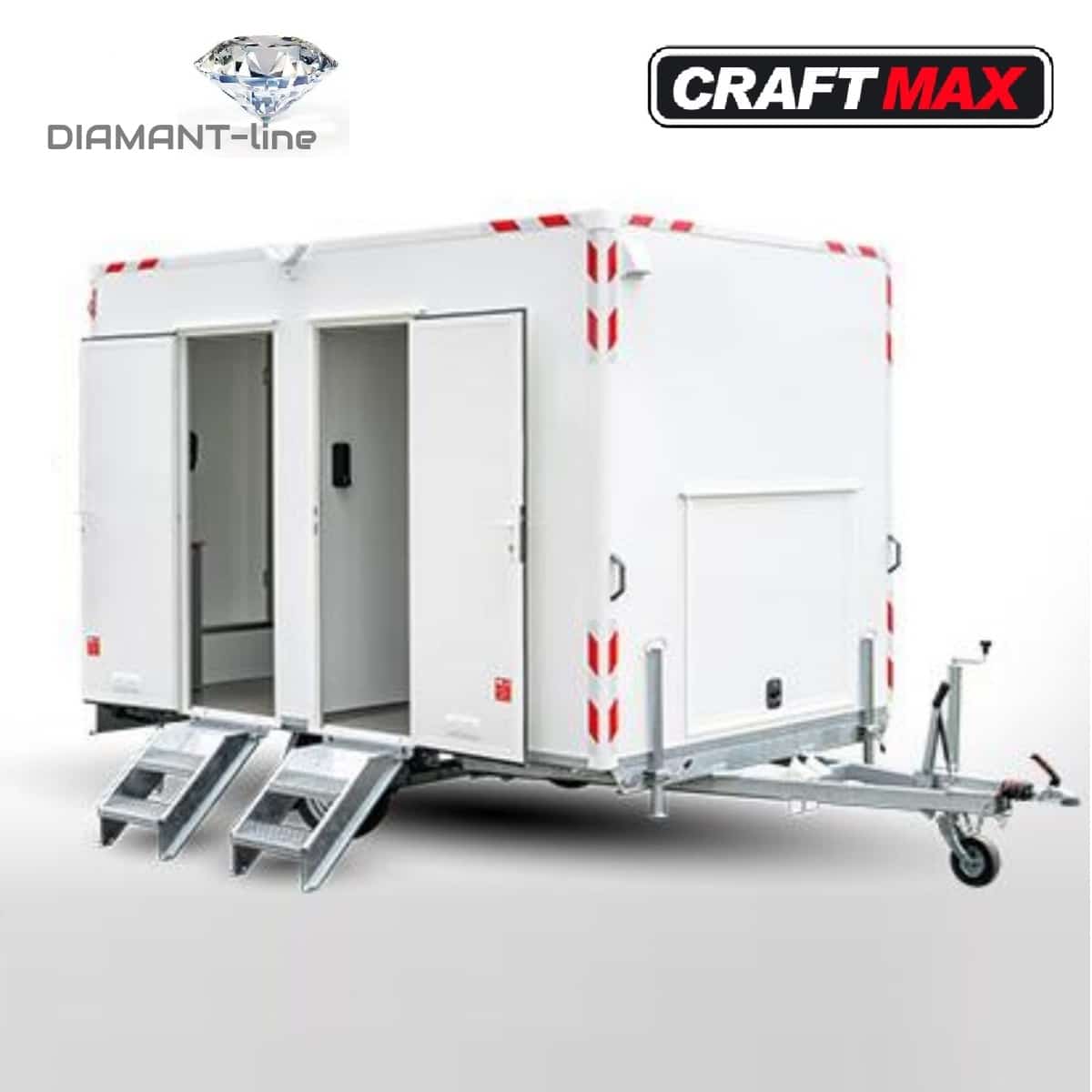CRAFTMAX® Toilettenwagen 1300, WC-Anhänger, Baustellen-WC, Toilettenwagen in Thermo-Sandwich 100kmh (1)