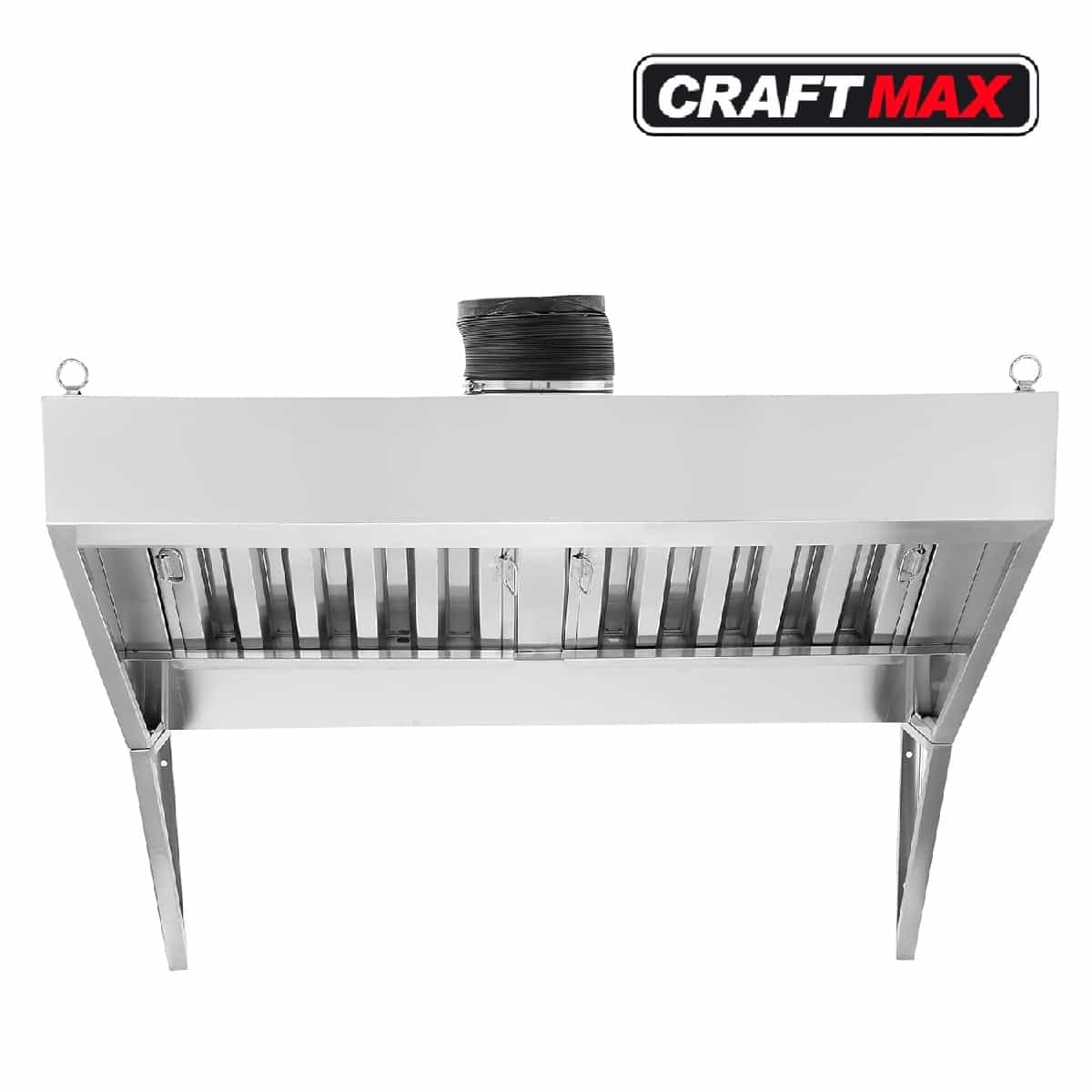 GASTRO Edelstahl Gewerbe Dunstabzugshaube, 120x76cm Ablufthaube, leichte Wandhaube für Konzessionsanhänger, Imbissanhänger, Foodtrucks, Ölfilternetz (9)