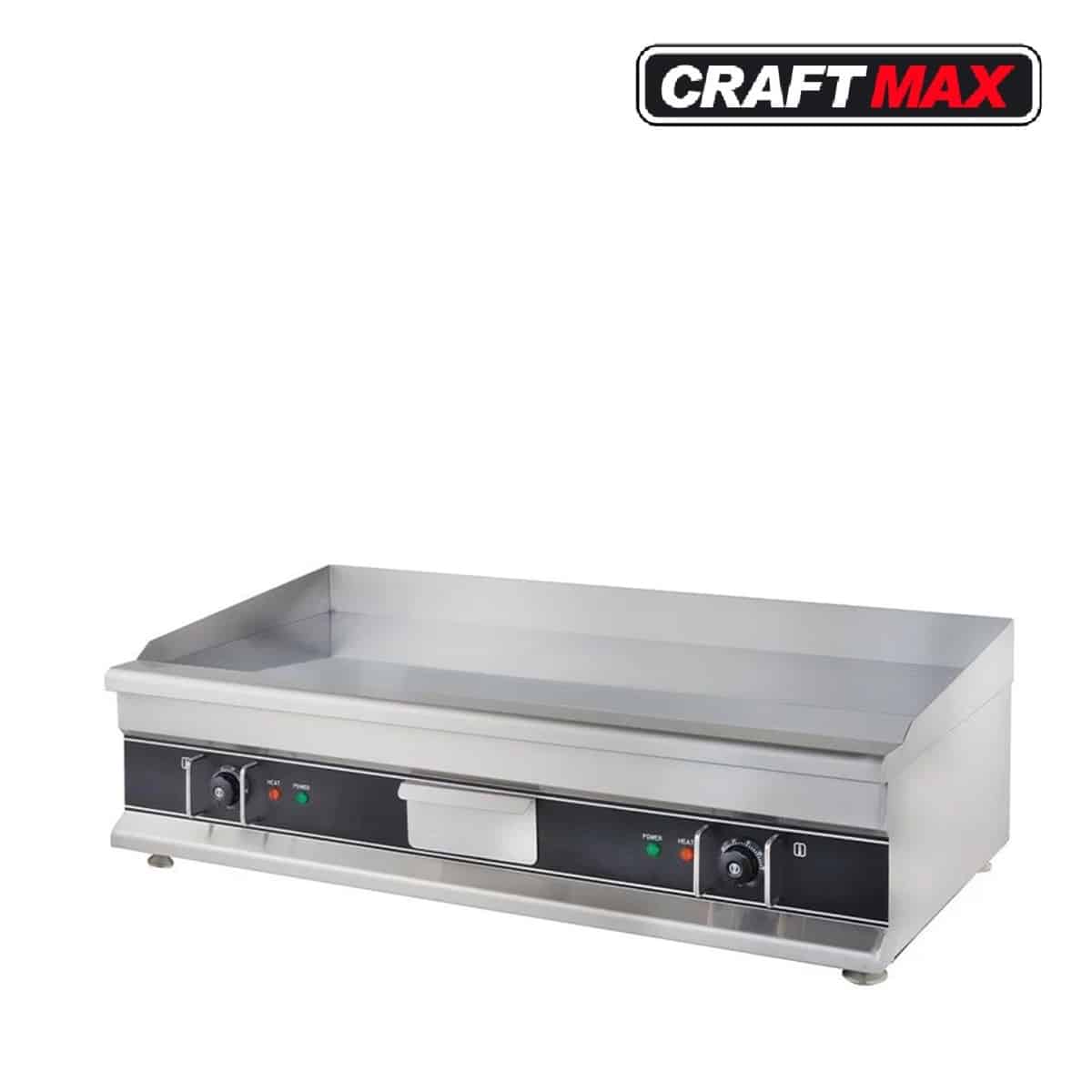 Gastro Edelstahl Elektro Bratplatte, glatt 6kW, 400V Tischgerät, Grillplatte mit Fettauffangschublade 1 (2)