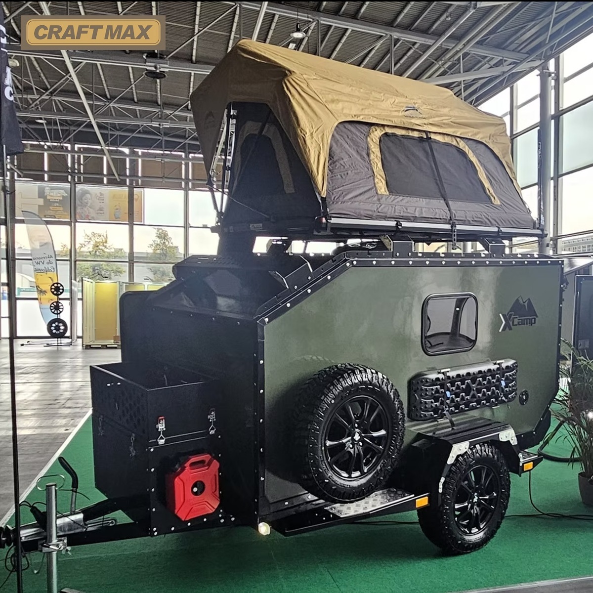 CRAFTMAX® BLACK BROTHER EXP-2 7.5 Extreme OffRoad Caravan ThermoSandwich 2.50x1.40x1.30m, vollausgestattet mit Möbel, Bett, Küche 100kmh (1)