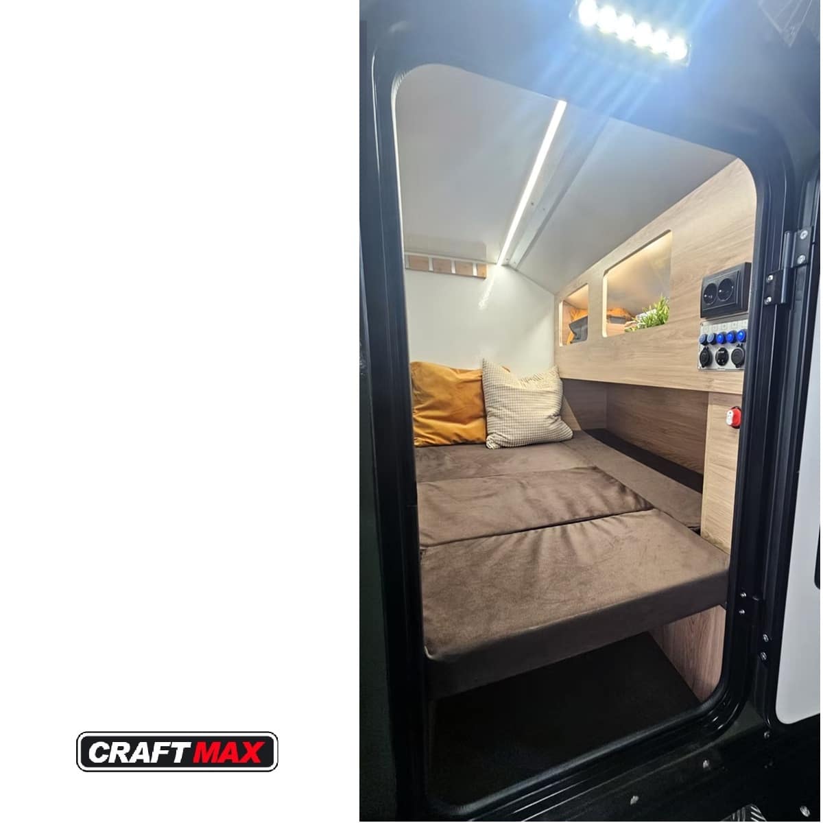 CRAFTMAX® BLACK BROTHER EXP-2 7.5 Extreme OffRoad Caravan ThermoSandwich 2.50x1.40x1.30m, vollausgestattet mit Möbel, Bett, Küche 100kmh (10)