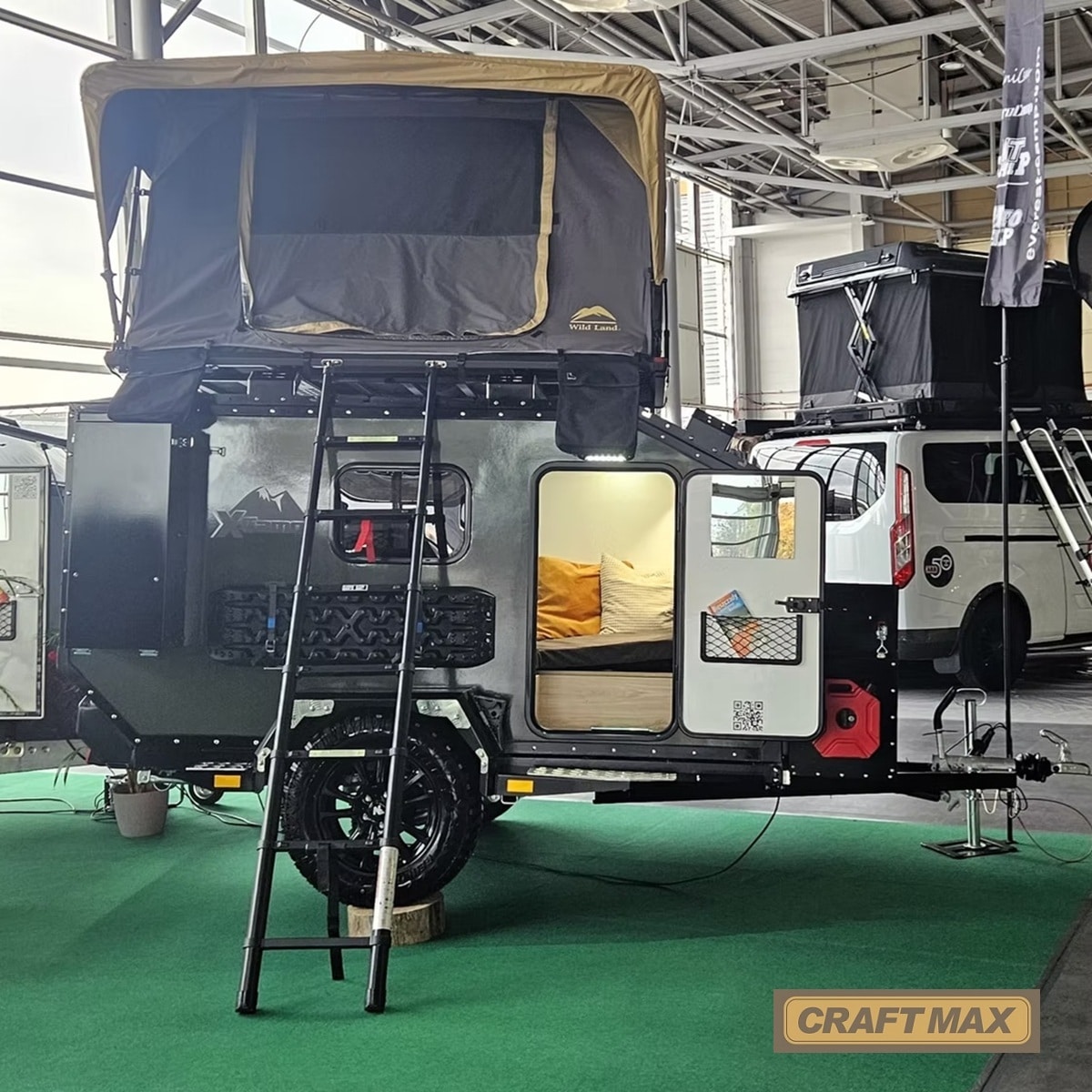 CRAFTMAX® BLACK BROTHER EXP-2 7.5 Extreme OffRoad Caravan ThermoSandwich 2.50x1.40x1.30m, vollausgestattet mit Möbel, Bett, Küche 100kmh (2)
