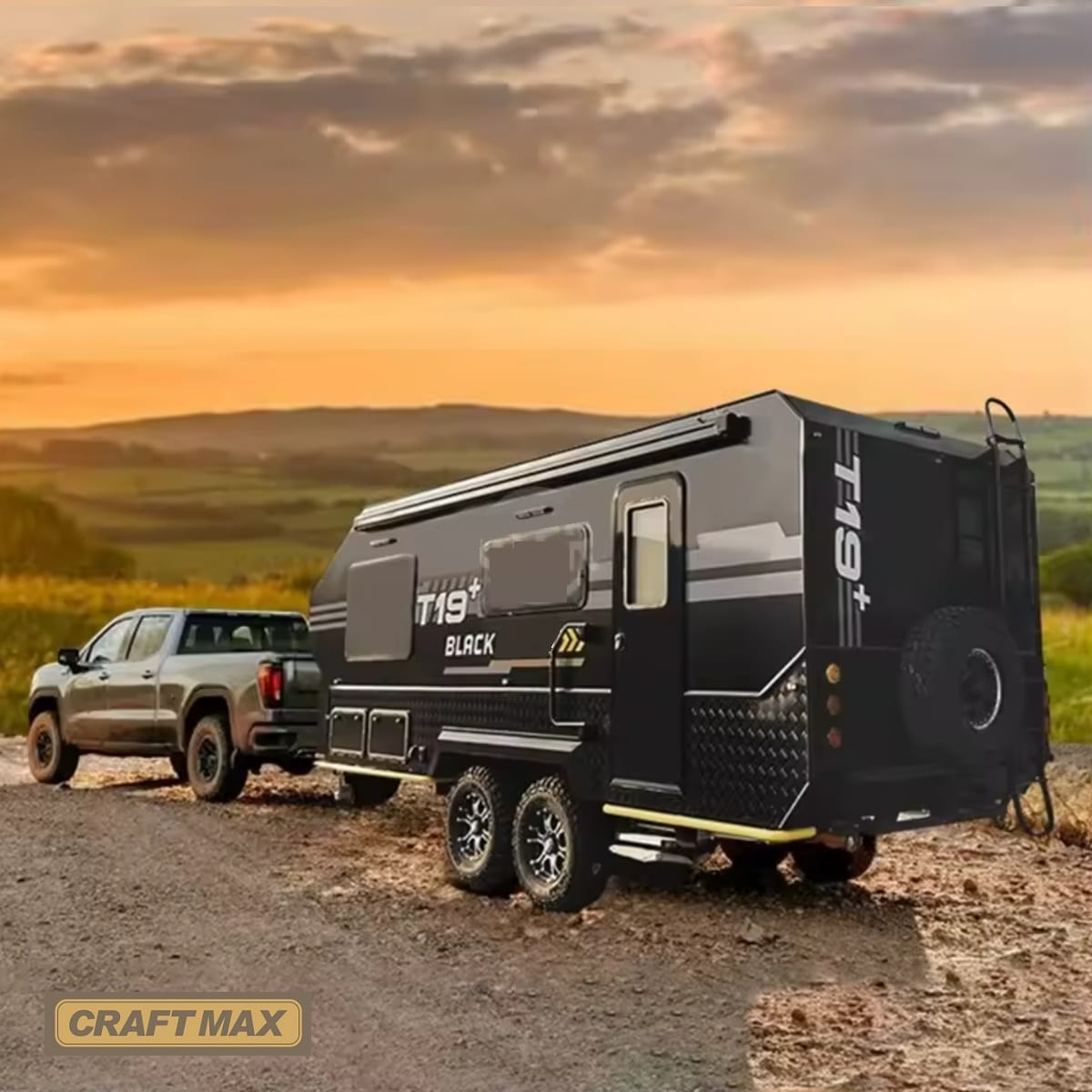 CRAFTMAX® BLACK BROTHER EXP-35 Extreme OffRoad Caravan Tandem ThermoSandwich Australien