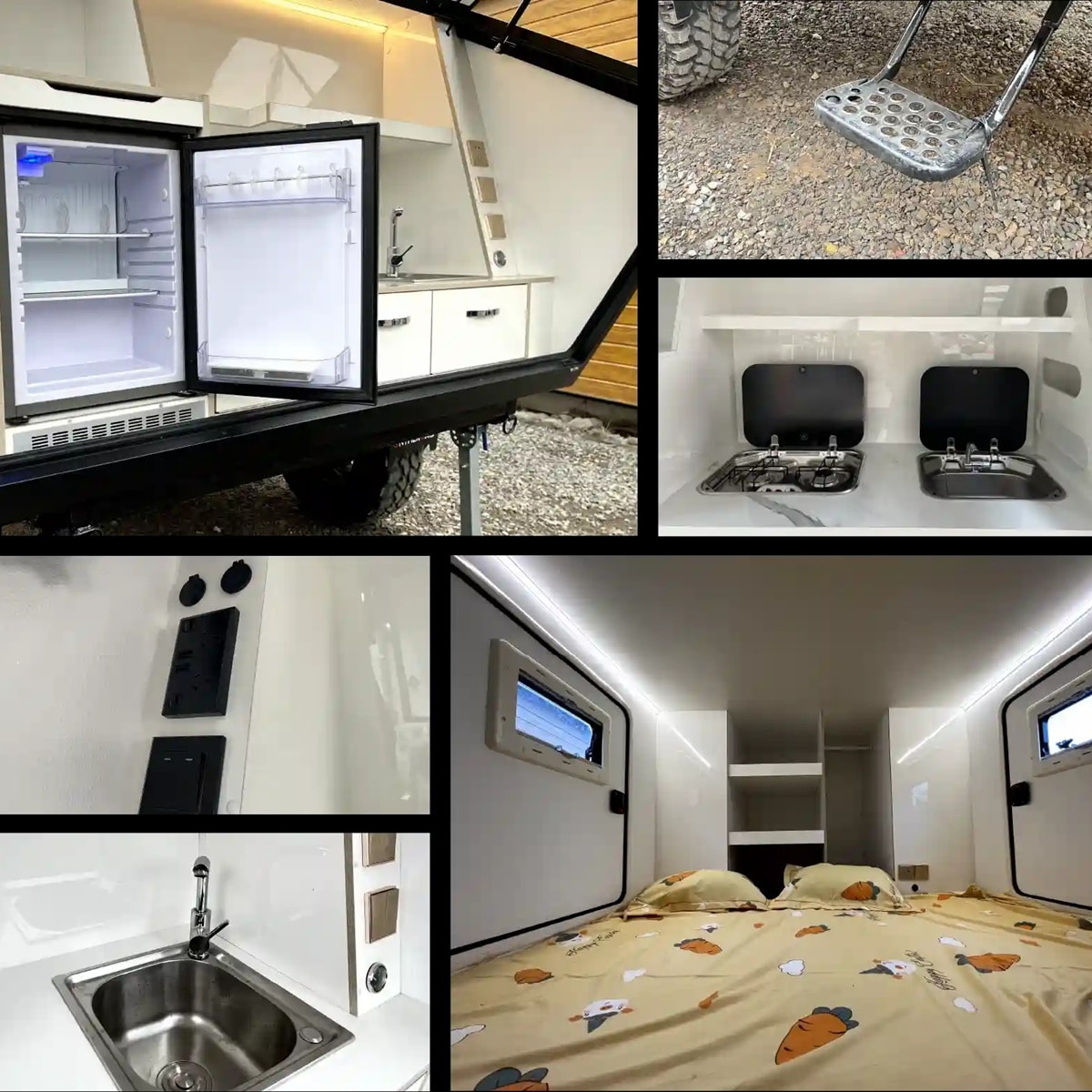 CRAFTMAX® BLACK BROTHER EXP-4 15 Extreme OffRoad Caravan Tandem ThermoSandwich, vollausgestattet mit Möbel, Bett, Küche, Sanitär, 2 - 3 Schlafplätze, Heizung (8)