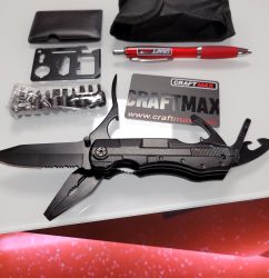 CRAFTMAX Berggeist Multi-Tool Survival Taschenmesser Set Edelstahl Klappmesser Zange EDC Kreditkartenmesser (1)